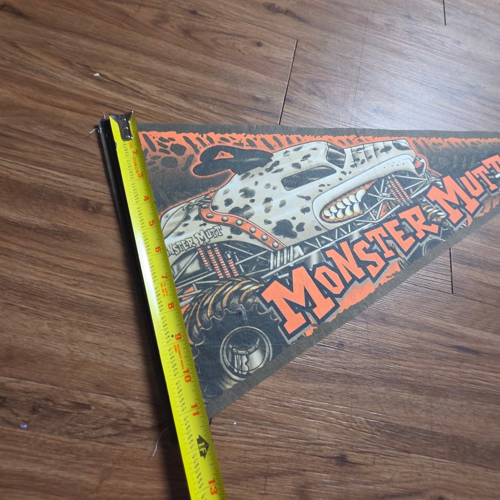 Monster Jam Monster Mutt Race Team Felt Pennant 12"x29" Monster Truck Wall Decor - Picture 3 of 3